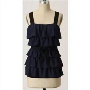 Anthropologie Bordeaux Free Flow Ruffled Tiered Top